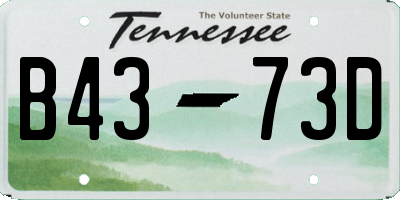 TN license plate B4373D