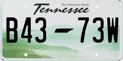 TN license plate B4373W