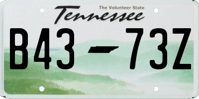 TN license plate B4373Z