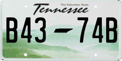 TN license plate B4374B