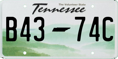 TN license plate B4374C