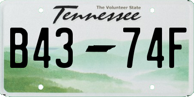 TN license plate B4374F