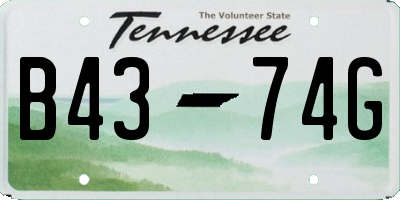 TN license plate B4374G