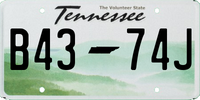 TN license plate B4374J