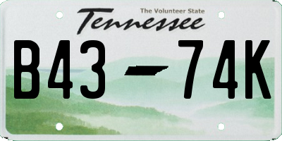 TN license plate B4374K
