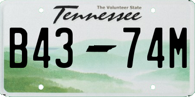 TN license plate B4374M