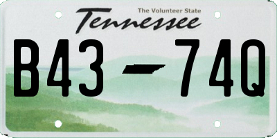 TN license plate B4374Q