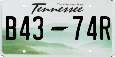 TN license plate B4374R