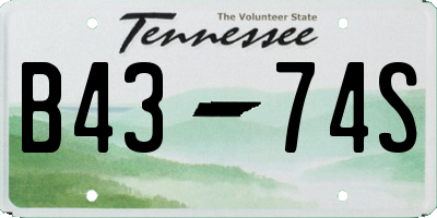 TN license plate B4374S