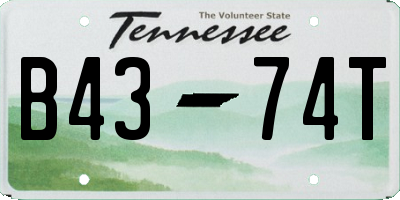 TN license plate B4374T
