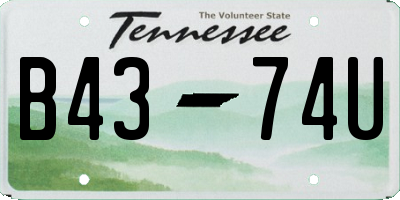 TN license plate B4374U