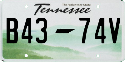 TN license plate B4374V