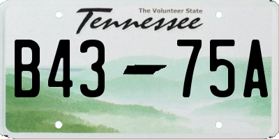 TN license plate B4375A