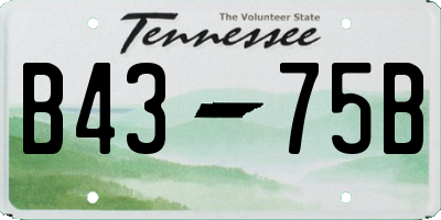 TN license plate B4375B