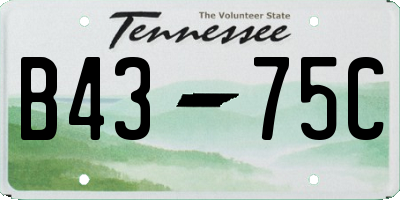 TN license plate B4375C