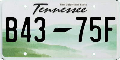TN license plate B4375F