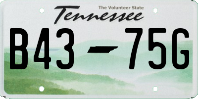 TN license plate B4375G