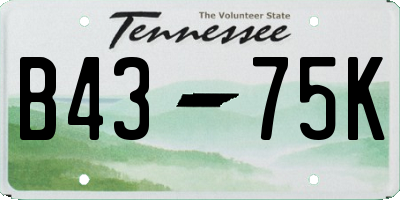 TN license plate B4375K