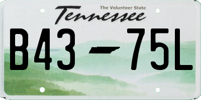 TN license plate B4375L