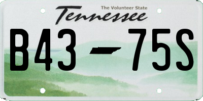 TN license plate B4375S