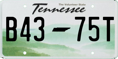 TN license plate B4375T