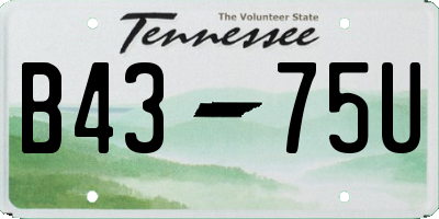 TN license plate B4375U