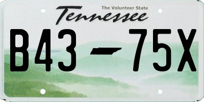 TN license plate B4375X