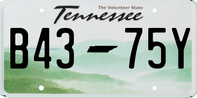 TN license plate B4375Y