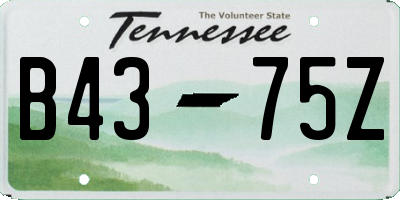 TN license plate B4375Z