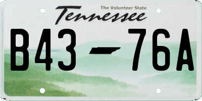 TN license plate B4376A