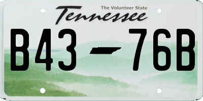 TN license plate B4376B