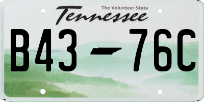TN license plate B4376C