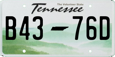 TN license plate B4376D