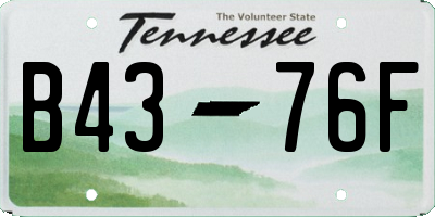 TN license plate B4376F