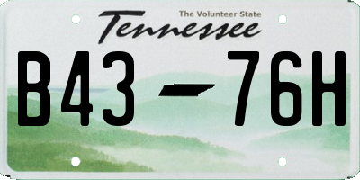 TN license plate B4376H