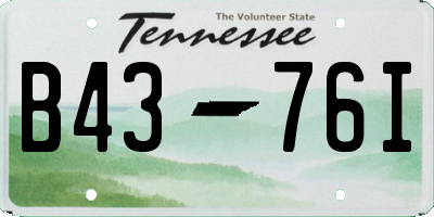 TN license plate B4376I