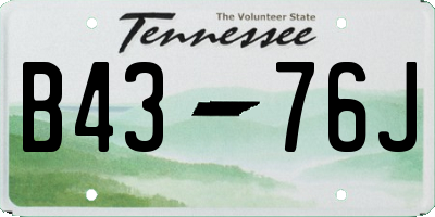 TN license plate B4376J