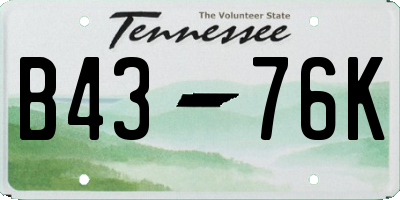 TN license plate B4376K