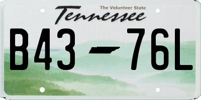 TN license plate B4376L