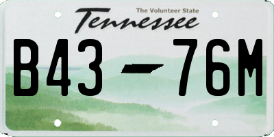 TN license plate B4376M