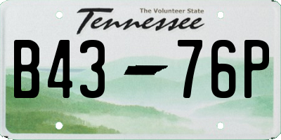 TN license plate B4376P