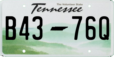TN license plate B4376Q