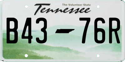 TN license plate B4376R