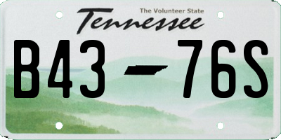 TN license plate B4376S