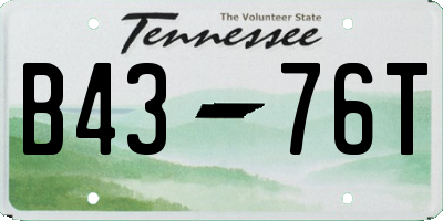 TN license plate B4376T