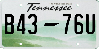 TN license plate B4376U