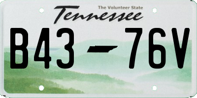 TN license plate B4376V