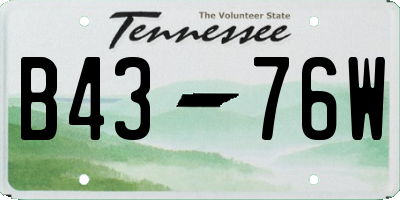 TN license plate B4376W