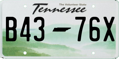 TN license plate B4376X