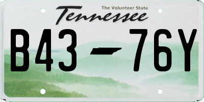 TN license plate B4376Y